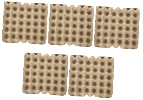 Uonlytech Contenitore per Uova e Organizzatore per Frigorifero Resistente 5 Pezzi in Polpa di Carta Beige 30 Posti Non Facile da Deformare