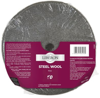 Libéron Steel Wool Grade 0 (Fine) for Surface Preparation, 1kg | Smooths wood & metal, Removes built-up wax polish, Ideal before refinishing