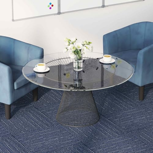 sephironlbb Teppichfliese Gestreift Blau 50 x 50 cm 20 Stück PP und Bitumen mit trittschalldämmung für Wohnzimmer Schlafzimmer und Büro als flexible Bodenlösung