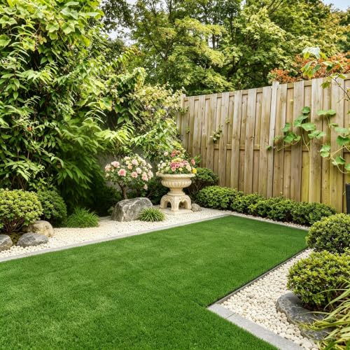 PEILU Carreaux de terrasse en gazon artificiel résistant aux intempéries - 5 m²