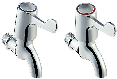 Lever Action Bib Tap Chrome (Pair)