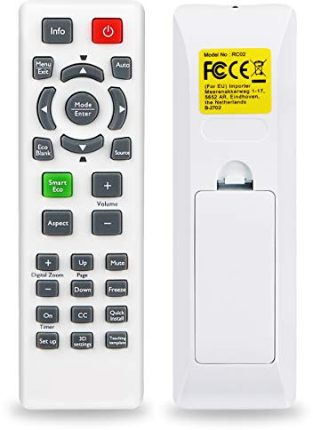 Aimdio RCX022 Projector Remote Control for BenQ W1070 W1080ST TH680 TH681 TH682ST MH630 MH680 MH530 TH530 MS527 MW529 MS524 MW526E TW526 TW529 MS517H MW526 MS506 MX528 MS517 LW21 LX20 Controller