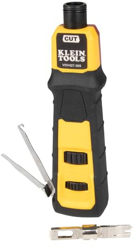 Klein Tools VDV427-300 Impact Punchdown Tool with 66/110 Blade, Reliable CAT Cable Connections, Adjustable Force, Includes Pick and Spudger