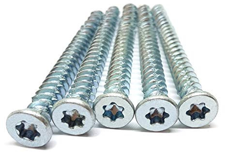 JeCo Fensterrahmenschrauben Fensterschrauben - 7,5 x 72mm - Mit Senkkopf - Eine Packung = 100 Stück