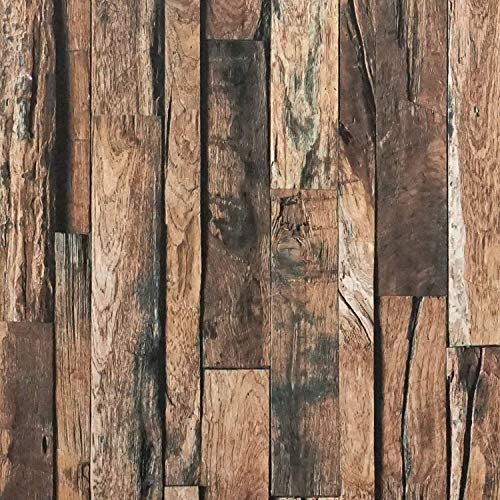 CiCiwind Braun Holz Möbelfolie Selbstklebende Tapete Holz Wandtattoo 3D Klebfolie Schrank Möbel Holzoptik Dunkelbraun Holztapete Klebefolie Vinyl 44cmX10m Möbelaufkleber