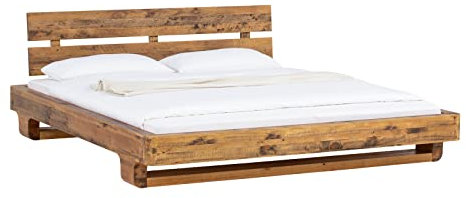 Woodkings® Holzbett Madras 180x200 Massivholz recycelte Pinie rustikal Doppelbett Schlafzimmer Altholz Möbel Schwebebett Bettgestell massiv Echtholz