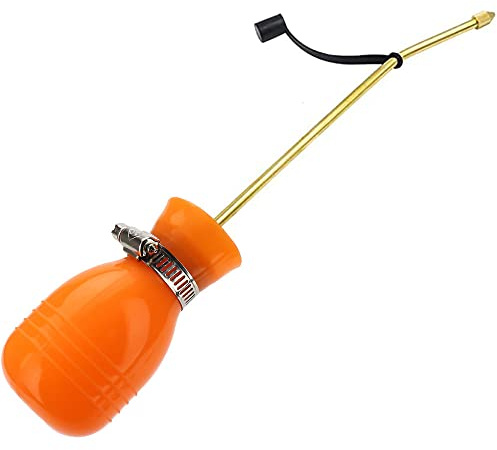 SI FANG Plumeau à poudre - Applicateur de terre de diatomée avec tube en cuivre plus long - Pulvérisateur à bulbe anti-parasitaire - Orange