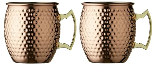 Lyngby Glass 24691 Moscow Mule Mug, Set of 2, 13.5 fl oz (400 ml), Copper