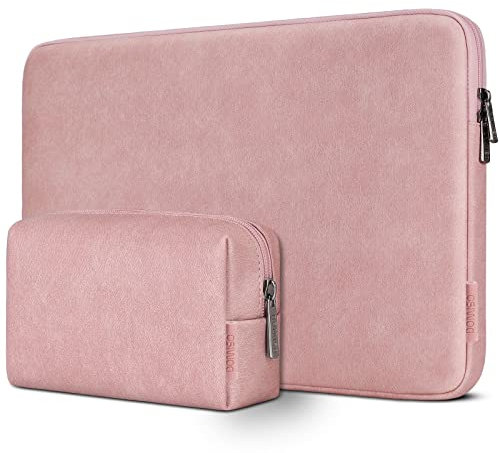 DOMISO 15,6 Zoll Laptoptasche Hülle Notebook Sleeve Schutzhülle Laptop Sleeve Case für 15,6 ThinkPad E15 T16/Legion 5 7i/Swift 3/Yoga Slim 7 Pro/HP Dell Asus Wasserdicht Notebooktasche,Rosa
