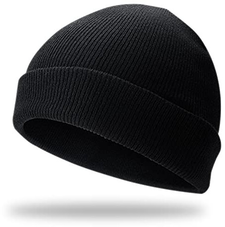 PFLYPF 1 Stück Strickmütze, Runde Mütze, Verwendet für Sport, Outdoor, Wärme, Geschenke, plus Wollmütze für Männer und Frauen im Winter (Schwarz)