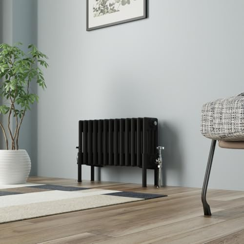 NRG Radiador de hierro fundido tradicional cuatro columnas 300x605mm Negro Interior Diseñador Radiadores de baño
