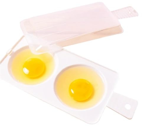2Pcs Pocheuse à Œufs pour Micro-Ondes, Cuiseur à Œufs pour Micro-Ondes à 2 cavités Double Coquetiers pour Œufs à la coque Cuiseur à Œufs Multifonction pour la Cuisine à Domicile