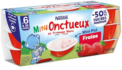 NESTLÉ BÉBÉ - P'TIT ONCTUEUX CROISSANCE MINI FRAISE DES 6 MOIS 6X50G