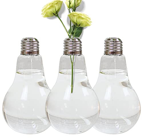 Facynde Glühbirne Vase, Pflanzgefäß in Glühbirnenform, Transparente Luftpflanzenvase Moderne Pflanzgefäßvase für Moderne Heimdekoration