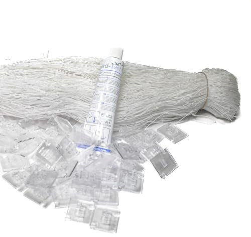 Bird-Tech TM Balkonnetz für Katzen Transparent + 100 Haken + 2 Transparent Silikon, 80 ml (6X3 MTS)