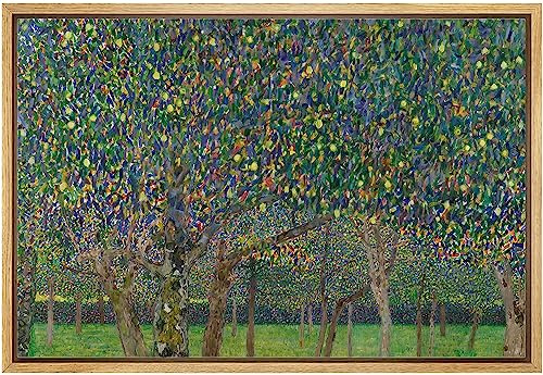 wall26 Framed Canvas Print Wall Art The Pear Tree by Gustav Klimt Nature Wilderness Illustrations Retro Decorative Floral Botanical Minimal Calm/Relax/Cozy Fine Art for Bedroom - 16x24 Natural
