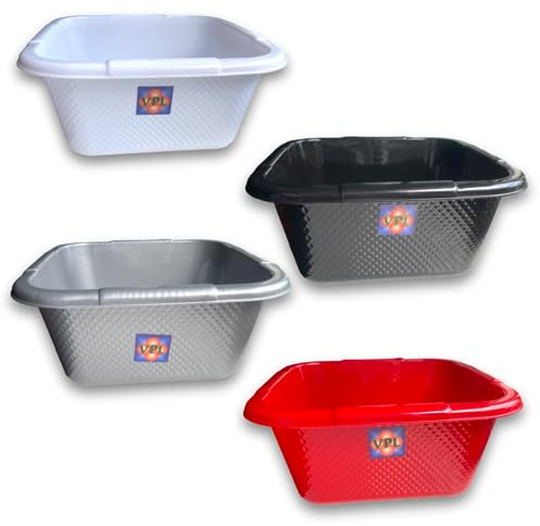 Matangi Plus PACK OF 2 - VPL Square Washing UP Bowl 2L - SMALL SINK BOWL - KITCHEN - MIXING 4 ASSORTED COLOUR (9cm x 13cm x 17cm)