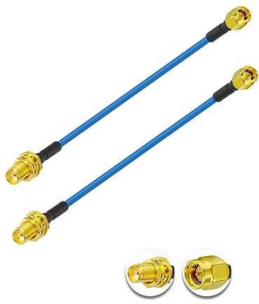 Vecys 2PCS SMA Maschio a SMA Femmina RF Cavo Coassiale 50 Ohm 6 /15CM RG405 SMA RF Cavo Coassiale Pigtail