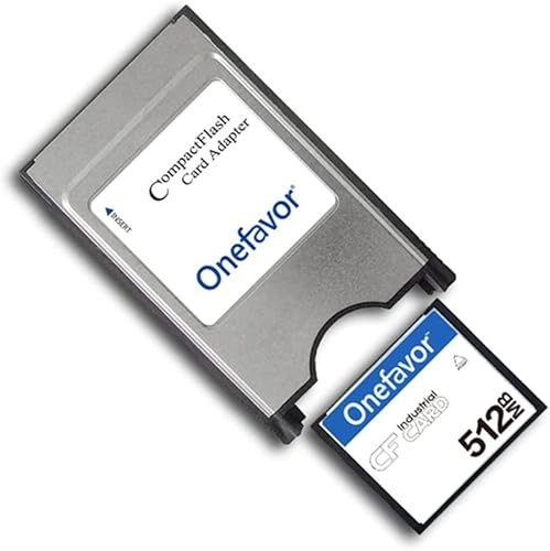 Onefavor Carte mémoire Compact Flash pour Machine à Commande numérique CNC IPC, Adaptateur PCMCIA (Venez avec Une Carte mémoire CF de 512 MB)