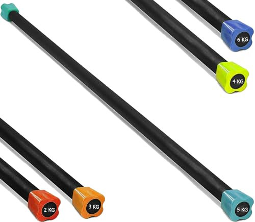 G5 HT SPORT Professionelle Body Bar mit Gewicht von 2 bis 6 kg Langhantel für Aerobic, Yoga, Pilates | Home Gym und Fitnessstudio (5 kg (Türkis))