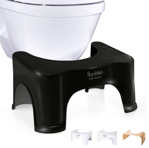 Hey Nature Toilettenhocker HOCA Original, medizinischer Klohocker, schwarz | Schnelle Hilfe bei Hämorrhoiden, Verstopfung, Blähungen & Blähbauch | WC Hocker als natürliches Abführmittel in der Hocke