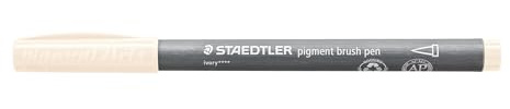 STAEDTLER Brush pen Pigment Arts, Avorio, 10 penne pigmentate Premium da disegno, punta a pennello per larghezza variabile, impermeabile, ad asciugatura rapida, in astuccio di cartone, 371-107