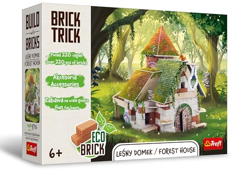 Trefl Brick Trick Maison de la forêt/Forest House – Construisez, ECO Blocs 220 Briques, pour Les Passionnés de Construction, Kit Créatif pour Les Enfants à partir de 6 Ans