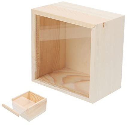 Amosfun Boîte Brut Boîte De Rangement à Bijoux Décorative Emballage Cadeau Avec Couvercle Transparent