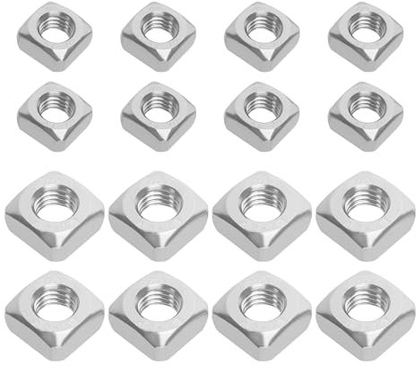 LT Easiyl 50 Tuercas Cuadradas de Acero Inoxidable 304 Tuerca Cuadrada DIN557 Tuerca Cuadrada Plana Tuerca Cuadrada de Fijación para Construcción de Equipos de Muebles Civiles