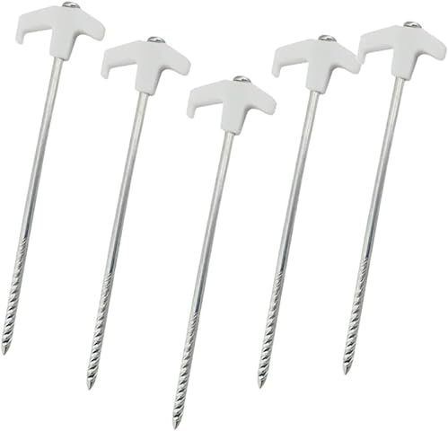 Campinghering, robuste Zeltheringe, Zeltheringe, 5 Stück, Outdoor-Zeltheringe, leuchtende Feste Heringe, Nagel, 25 cm, robuste, leuchtende Bodenschraubenheringe