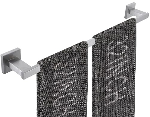 LANC A9010BN-L8 Handtuchstange für Badezimmer, Wandmontage, gebürstetes Nickel, Badetuchhalter, Edelstahl, 80 cm, Handtuchstange für Küche, quadratischer Handtuchhalter, Handtuchhalter,