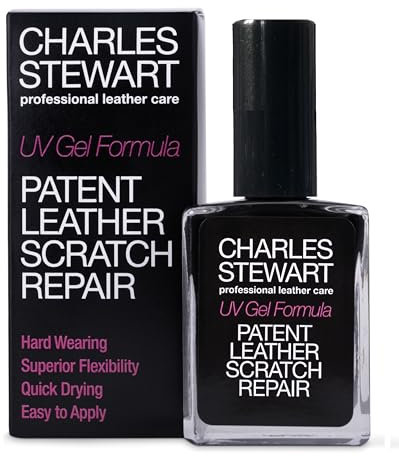 Charles Stewart Patent Leather Repair for Scuffs and Scratches on Adult and School Patent Shoes - Fine Finish, Black - Quick and easy