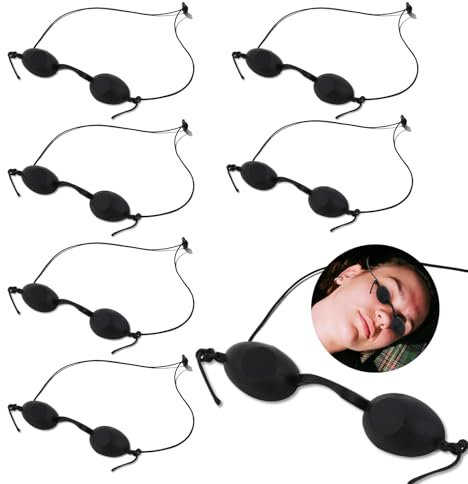 6 Pezzi Occhiali Infrarossi Neri – Regolabili, Morbidi e Durevoli – Protezione degli Occhi per IPL, Trattamenti Laser Cosmetici, Lavaggio delle Sopracciglia – Occhiali di Sicurezza