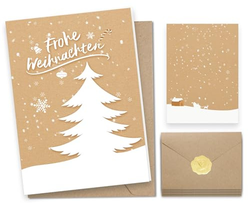 AmzLinkal Weihnachtskarten mit Umschlag set 20, weihnachts karten, postkarten weihnachten, christmas cards, Neujahrskarten 2025 für Familie, Freunde