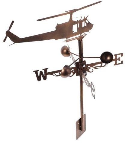 BESPORTBLE Wetterfahne Hubschrauber Windanzeiger Eisen Vintage Windrichtungsanzeiger Gartendeko Wetterfahne für Hof Terrasse Dach Wetterfahnendekor Robust Vielseitig Einsetzbar