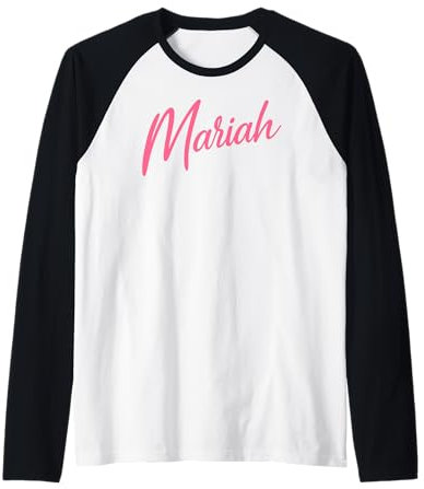 Mariah Name Frauen Cute Girl Elegant Weiblich Liebe Handschrift Raglan
