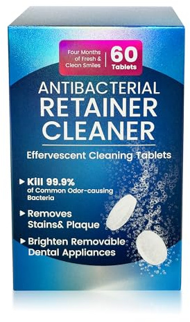 Zyntieu Retainer Cleanser Tablets 23mm.Ultrasonic Retainer Cleaner Tablets for Dentures and Invisalign - Effective Dental Cleaning for Teeth and Retainers-60pack