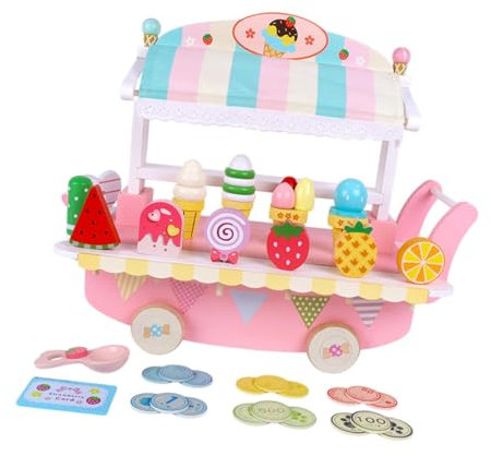 Carrito de Helados, Juguetes de Simulación Que Desarrolla Habilidades Sociales, Juego de rol, Simulación de, Mostrador, Juego para Niñas, Regal