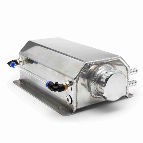 Aluminium-Ölauffangbehälter, Kühlmittel-Überlaufbehälter Oil Catch Can Reservoir Tanks, Universelles Ölabscheidebehälter mit Ablaßschraube, für die Kühlflüssigkeitsspeichertanks