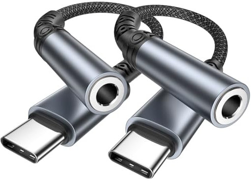 Adattatore USB C Jack 3.5 mm, 2 Pack Adattatore Jack USB C Adattatore Cuffie Aux USBC Adattatore Type C jack per iPhone 16e/16/16 Pro Max/16 Plus/15/15 Pro Max/15 Plus, iPad, Samsung S25/S24/S23/S22