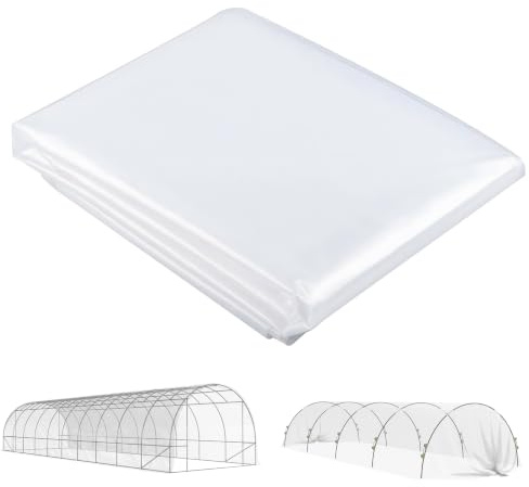 Outsunny Bâche pour Serre Bâche Plastique Transparente 6 x 10 m Transparent | Imperméable et Résistante aux UV, Bâche Protection Serre, Polyéthylène 150g/m²