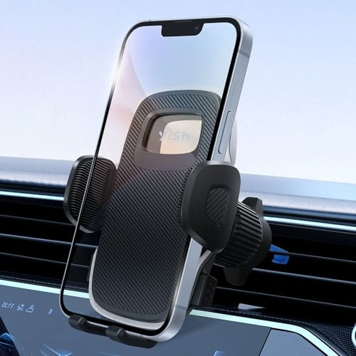 YISH Porte Telephone Voiture 360° Rotation Support Telephone Voiture, [Clip Amélioré] Socles de Téléphone Portable pour Automobile avec iPhone, Samsung, Google, Sony etc. (Black)