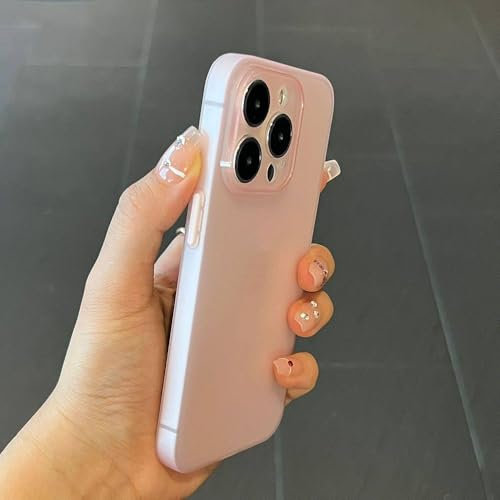 HUUMAGIC Custodia morbida opaca ultra sottile da 0,3 mm di lusso per iPhone 15 14 13 12 11 Pro Max Plus Mini Cover posteriore in TPU trasparente satinato in silicone, rosa, per iPhone 14 plus