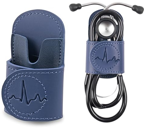 Czzmy Stethoscope Holder Hip Clip.Night Shift Nurse Essentials Organizer,Stethoscope Belt Clip for Scrubs, Nursing Tools Holster Case(1-Blue)