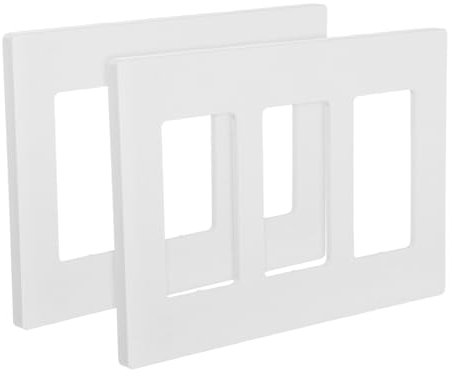 NUOBESTY 2piezas Placa De Pared Decorativa Blanca Sin Tornillos Bandas De Interruptor Triple De Seguridad Para Hogar y Oficina