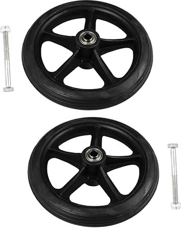 SOPOTUTU 2pièces Roue Avant Pour Fauteuil à Roues Roues De Rechange Pneus Pleins Accessoires Pour Fauteuil Noir