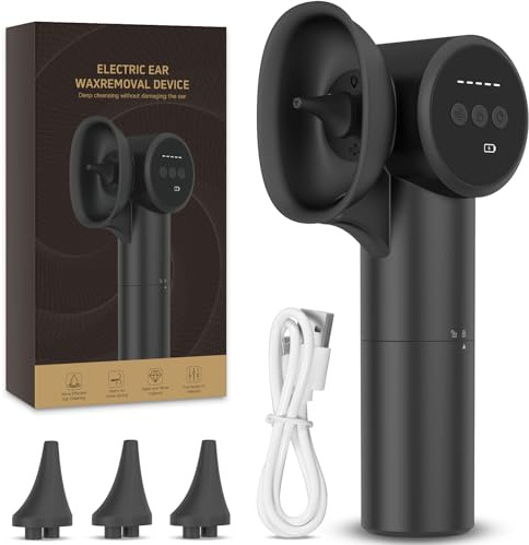 Ear Wax Removal, Ear Cleaner, Ear Wax Removal Kit, 5 Modes Ear Irrigation Flushing System, IPX6 Waterproof, 3 Replaceable Tips