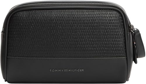 Tommy Hilfiger Herren Kulturbeutel Woven mit Logo, Schwarz (Black), Einheitsgröße