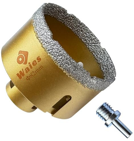 Waies Diamant torrborr M14 kakelborr diamant borrkrona – hålsåg för keramik, granit, porslin, kakel, porslin stengods, murverk, marmor (82 mm)