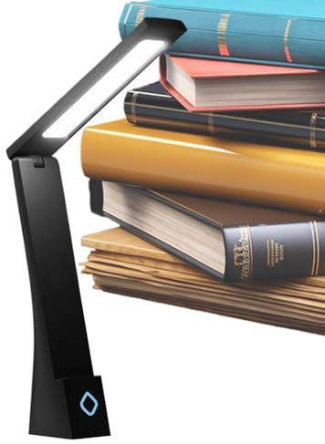 Besreey Lampada Da Scrivania - Lampada da Scrivania per Lettura Anti Affaticamento | 3 Modi Regolabile Pieghevole Lanterna Per Lettura Banco Da Lavoro Camera Da Letto Dormitorio Universitario Studio A